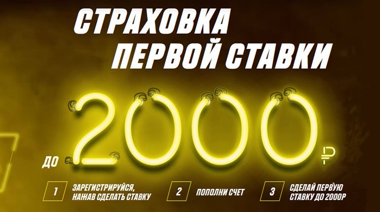 Страховка первой ставки в Париматч на 2000 рублей