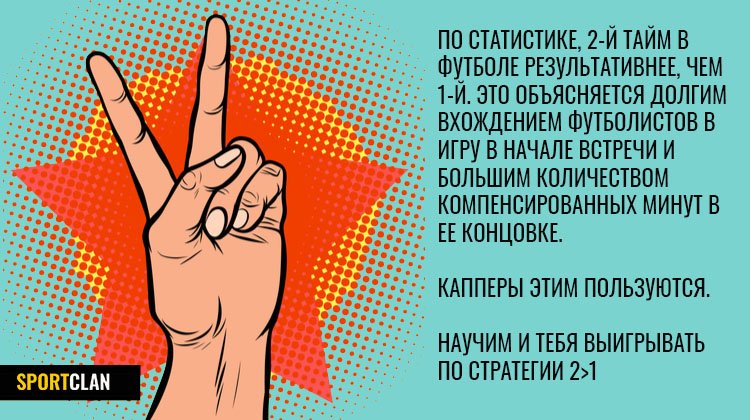 Стратегия на таймы 2>1 в ставках на футбол