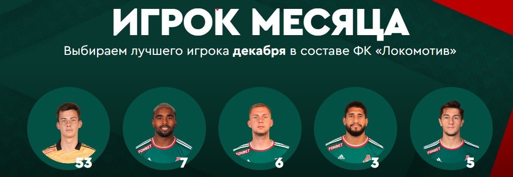 фонбет локомотив игрок месяца