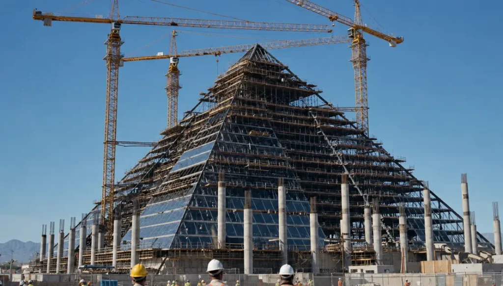 Строительство пирамиды Luxor 