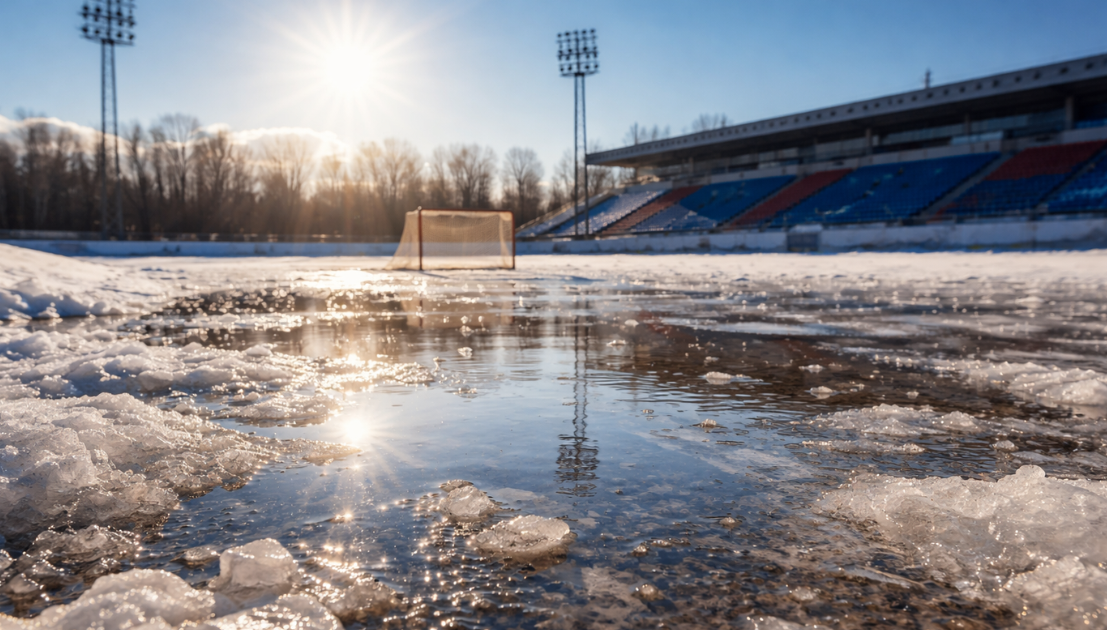 Лед, стадион, весна