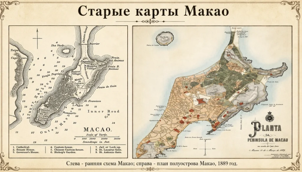 Старые карты Макао - 1989 год Старые карты Макао - 1989 год